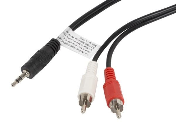 Lanberg - Lydkabel - mini-phone stereo 3.5 mm hann til RCA x 2 hann - 1.5 m - svart