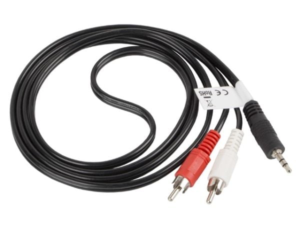 Lanberg - Lydkabel - mini-phone stereo 3.5 mm hann til RCA x 2 hann - 1.5 m - svart