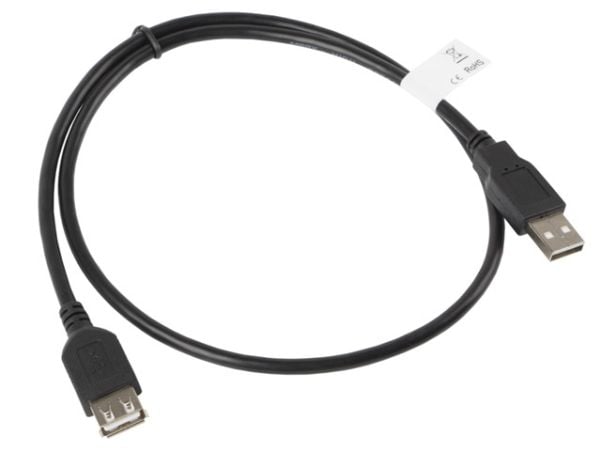 Lanberg USB cable Extension USB 2.0 AM-AF cable black 0.7m (CA-USBE-10CC-0007-BK)