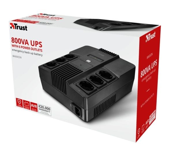 Trust Maxxon - UPS - AC 220-240 V - 800 VA - 7 Ah - utgangskontakter: 6
