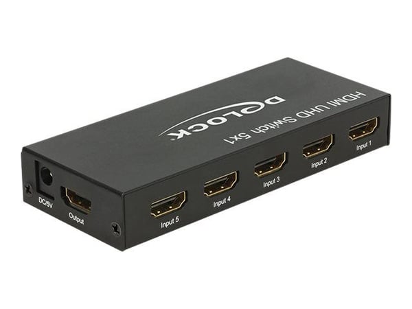 Delock HDMI UHD Switch 5 x HDMI in > 1 x HDMI out 4K - Video/audio switch - 5 x HDMI - stasjonær