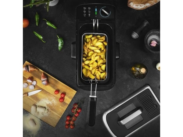 Cecotec CleanFry Infinity 3000 ProFilter, Fritös, 3 l, 3 l, 190 ° C, Single, Svart, Rostfritt stål