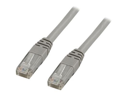 DELTACO 03-TP - Koblingskabel - RJ-45 (hann) til RJ-45 (hann) - 30 cm - UTP - CAT 5e - formstøpt - grå
