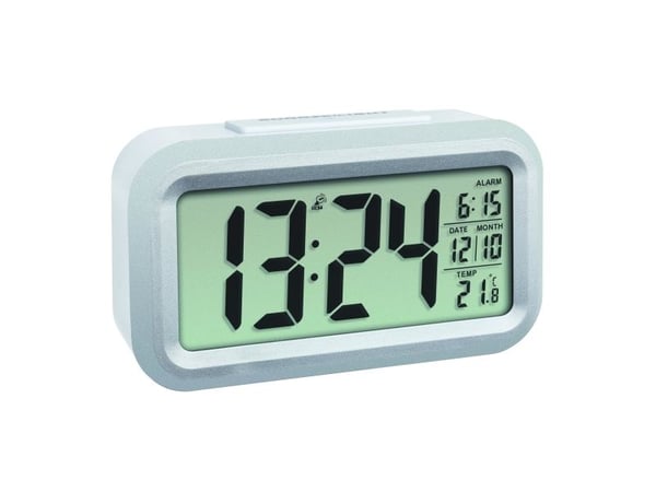 TFA LUMIO PLUS - Alarmklokke - elektronisk - skrivebord - hvit, sølv