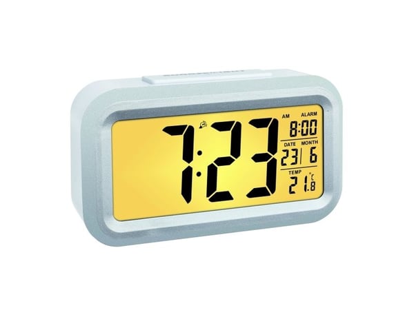 TFA LUMIO PLUS - Alarmklokke - elektronisk - skrivebord - hvit, sølv