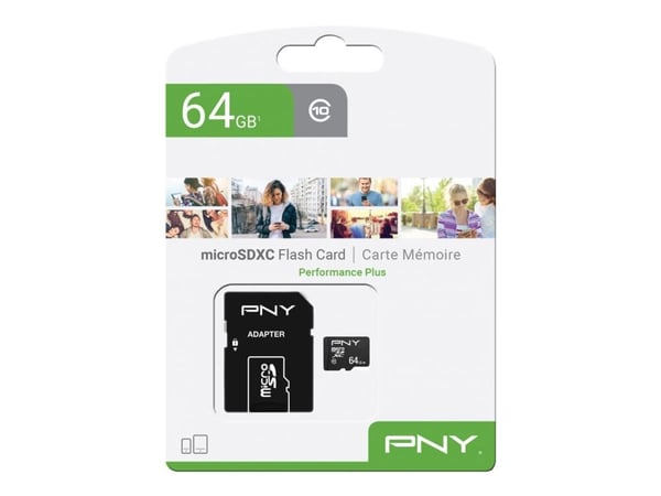 PNY Performance Plus - Flashminnekort - 64 GB - Class 10 - microSDXC