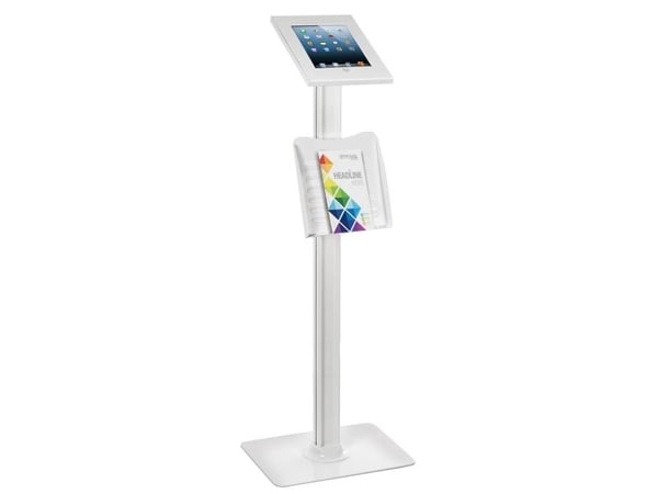 Maclean-stativ Gulvstativ med katalogplass Hvit (MC-724) for iPad 2/3/4 / og IPAD Air / Air2 / 9,7" Pro
