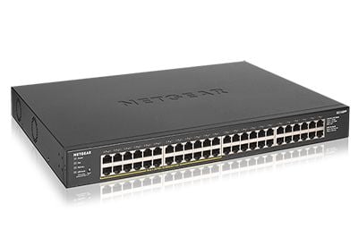 NETGEAR GS348PP - Switch - ikke-styrt - 48 x 10/100/1000 (24 PoE+) - stasjonær, rackmonterbar - PoE+ (380 W)