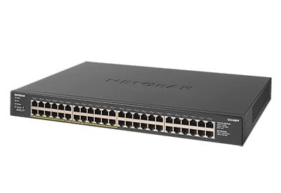 NETGEAR GS348PP - Switch - ikke-styrt - 48 x 10/100/1000 (24 PoE+) - stasjonær, rackmonterbar - PoE+ (380 W)