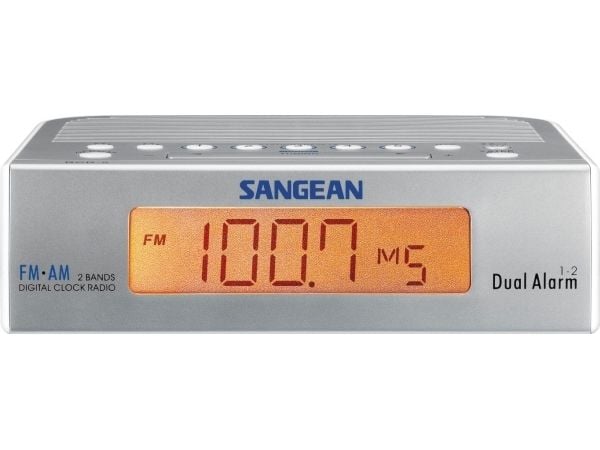Sangean Atomic 05, Klokke, AM, FM, Oransje, Sølv