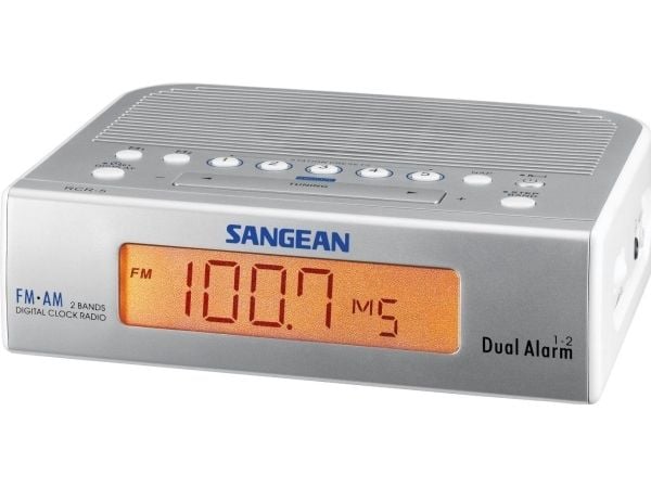 Sangean Atomic 05, Klokke, AM, FM, Oransje, Sølv