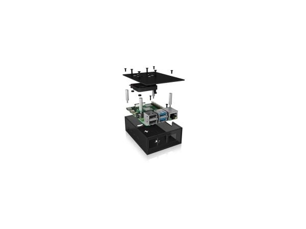 Icy Box suojakotelo IcyBox suojakotelo Raspberry Pi 4 ulkoinen vähittäismyyntipakkaus
