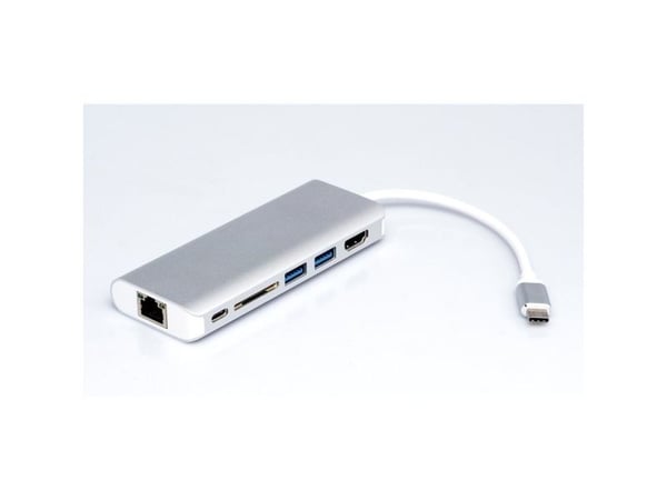 ROLINE 12.02.1037, Ledningsført, USB 3.2 Gen 1 (3.1 Gen 1) Type-C, Sølv, MicroSD (TransFlash), SD, USB