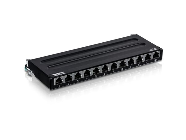 TRENDnet TC-P12C6AS - Koblingspanel - veggmonterbar - CAT 6a - STP - RJ-45 X 12 - 0.5U