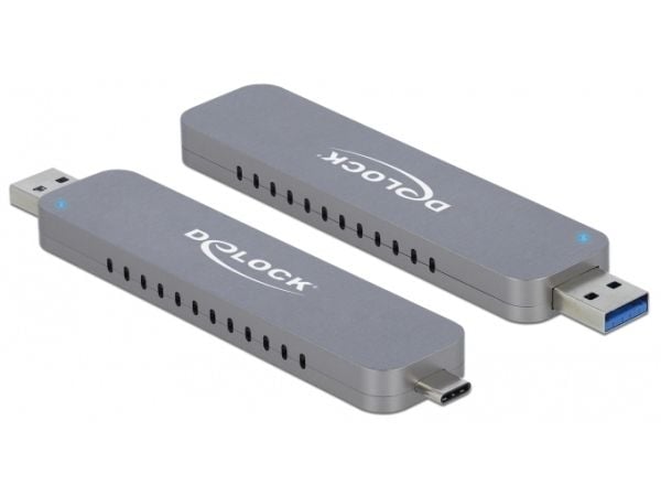 Delock - Lagringspakke - M.2 - M.2 NVMe-kort - USB-C, USB 3.2 (Gen 2) - sølv