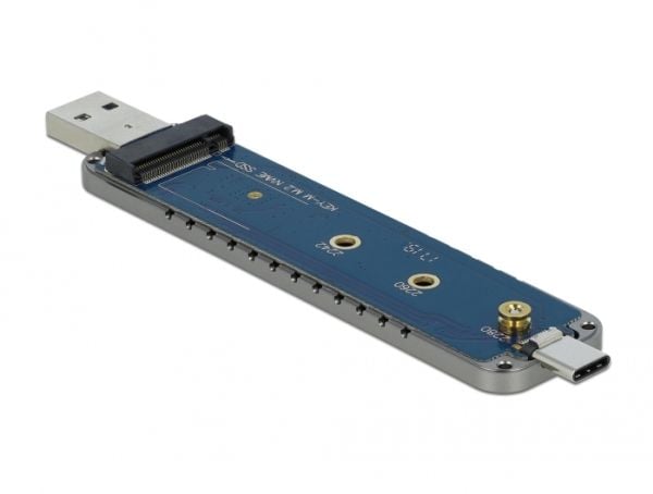 Delock - Lagringspakke - M.2 - M.2 NVMe-kort - USB-C, USB 3.2 (Gen 2) - sølv