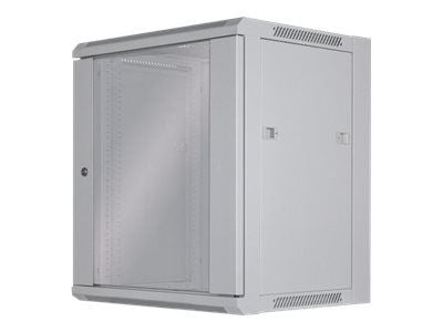 Intellinet Network Cabinet, Wall Mount (Standard), 12U, Usable Depth 260mm/Width 510mm, Grey, Flatpack, Max 60kg, Metal & Glass Door, Back Panel, R...
