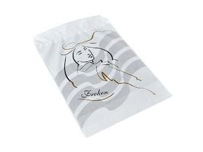 Hygiejnepose Frøken 245x350 mm 35 my med hul til krog 50% genbrugsplast hvid/grå - (100 stk.)