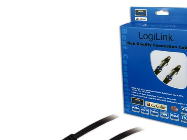 LogiLink Toslink 1.5m, TOSLINK, Hankjønn, TOSLINK, Hankjønn, 1,5 m, Sort