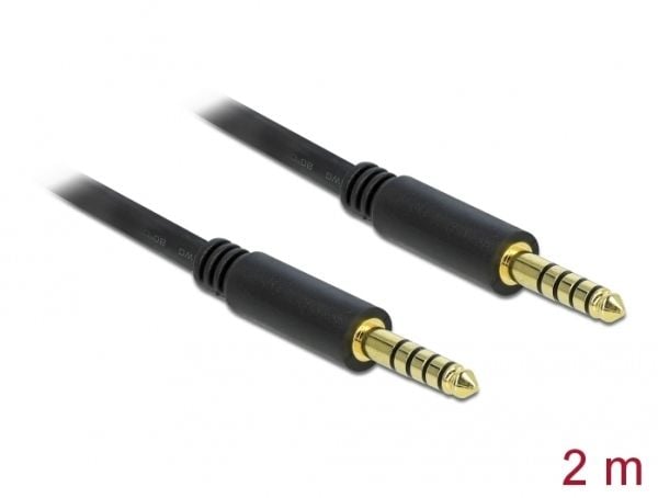DeLOCK 85792, 4.4mm, Uros, 4.4mm, Uros, 2 m, Musta