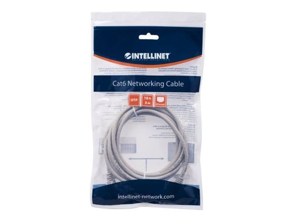 Intellinet Patchkabel RJ45 U/UTP Cat6 7.50m Hebelschutz grau
