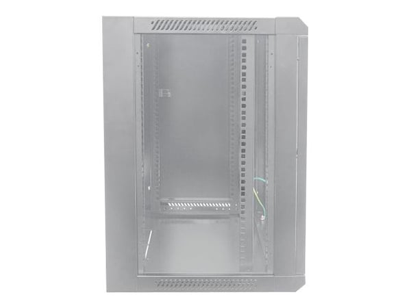 Intellinet Network Cabinet, Wall Mount (Standard), 9U, Usable Depth 410mm/Width 510mm, Grey, Flatpack, Max 60kg, Metal & Glass Door, Back Panel, Re...