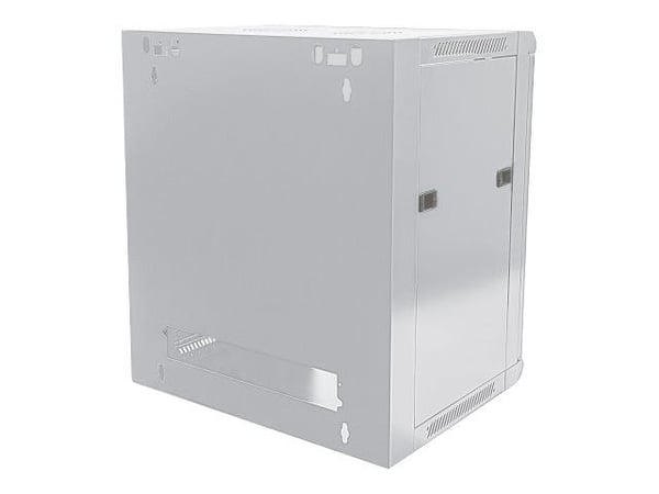 Intellinet Network Cabinet, Wall Mount (Standard), 9U, Usable Depth 410mm/Width 510mm, Grey, Flatpack, Max 60kg, Metal & Glass Door, Back Panel, Re...
