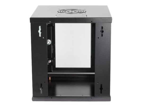 Intellinet Network Cabinet, Wall Mount (Standard), 6U, Usable Depth 265mm/Width 239mm, Black, Assembled, Max 60kg, Metal & Glass Door, Back Panel, ...