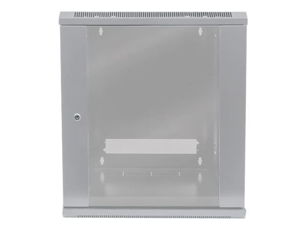 Intellinet Network Cabinet, Wall Mount (Standard), 9U, Usable Depth 410mm/Width 510mm, Grey, Flatpack, Max 60kg, Metal & Glass Door, Back Panel, Re...