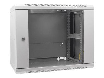 Intellinet Network Cabinet, Wall Mount (Standard), 9U, Usable Depth 500mm/Width 540mm, Grey, Assembled, Max 60kg, Metal & Glass Door, Back Panel, R...
