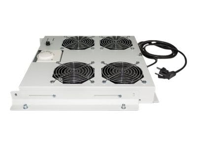 Intellinet 4-Fan Ventilation Unit for 19" Racks, Roof Mount, with Thermostat, Grey - Fläktbricka för stativ - med 4 kylfläktar, termostat - AC 220/...