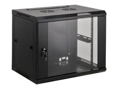 Intellinet Network Cabinet, Wall Mount (Standard), 12U, Usable Depth 350mm/Width 540mm, Black, Assembled, Max 60kg, Metal & Glass Door, Back Panel,...