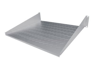 Intellinet 19" Cantilever Shelf, 2U, 2-Point Front Mount, 400mm Depth, Vented, Max 25kg, Grey, Three Year Warranty - Rack-hylle - grå, RAL 7035 - 2...