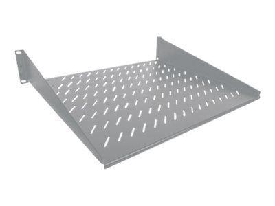 Intellinet 19" Cantilever Shelf, 2U, 2-Point Front Mount, 400mm Depth, Vented, Max 25kg, Grey, Three Year Warranty - Rack-hylle - grå, RAL 7035 - 2...