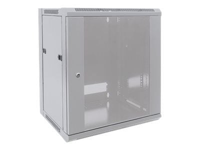Intellinet Network Cabinet, Wall Mount (Standard), 9U, Usable Depth 410mm/Width 510mm, Grey, Flatpack, Max 60kg, Metal & Glass Door, Back Panel, Re...