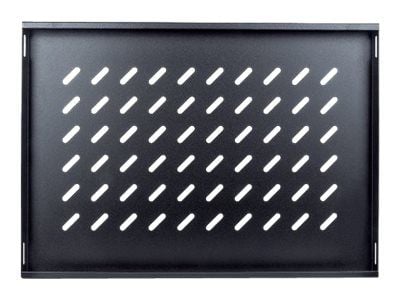 Intellinet 19" Fixed Shelf, 1U, 345mm Depth, Max 50kg, Black - Rack-hylle - svart, RAL 9005 - 1U - 19"