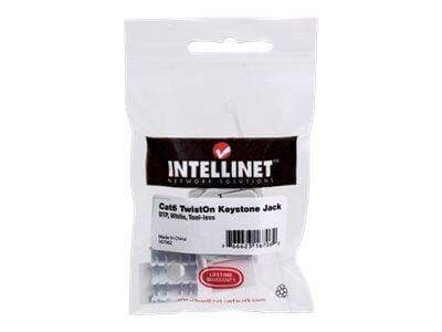 Intellinet Keystone Jack, Cat6, UTP, Toolless, White - Trapes-jakk - CAT 6 - STP - hvit - 1 port