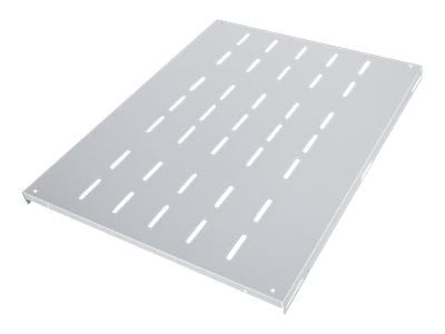 Intellinet 19" Fixed Shelf, 1U, 600mm Depth, Heavy-Duty, Max 100kg, Grey - Rack-hylle - grå, RAL 7035 - 1U - 19"