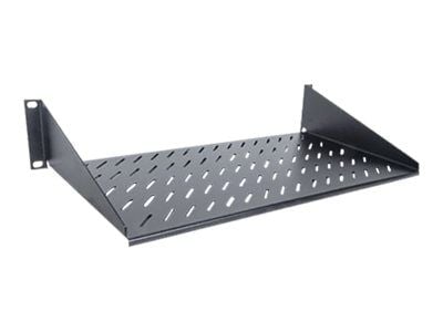 Intellinet 19" Cantilever Shelf, 2U, 2-Point Front Mount, 250mm Depth, Max 25kg, Black, Three Year Warranty - Rack-hylle - svart, RAL 9005 - 2U - 19"