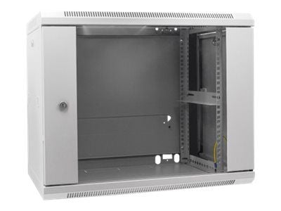 Intellinet Network Cabinet, Wall Mount (Standard), 9U, Usable Depth 350mm/Width 540mm, Grey, Assembled, Max 60kg, Metal & Glass Door, Back Panel, R...