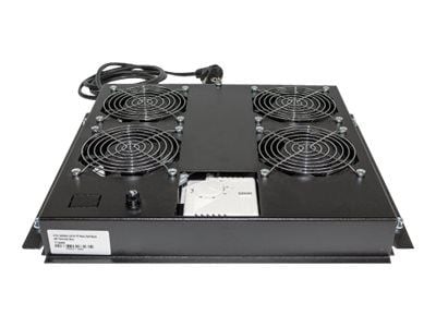Intellinet 4-Fan Ventilation Unit for 19" Racks, Roof Mount, with Thermostat, Black - Systemviftebrett - med 4 kjølevifter, termostat - AC 220/240 ...