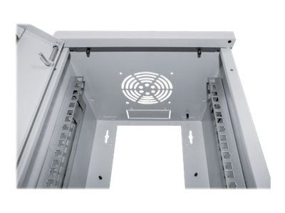 Intellinet Network Cabinet, Wall Mount (Standard), 6U, Usable Depth 265mm/Width 239mm, Grey, Assembled, Max 60kg, Metal & Glass Door, Back Panel, R...