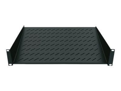 Intellinet 19" Cantilever Shelf, 1U, 2-Point Front Mount, 150mm Depth, Max 25kg, Black, Three Year Warranty - Rack-hylle - svart, RAL 9005 - 1U - 19"