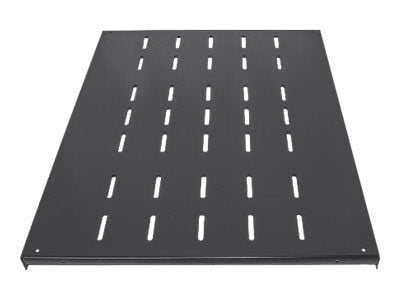 Intellinet 19" Fixed Shelf, 1U, 600mm Depth, Heavy-Duty, Max 100kg, Black - Rack-hylle - svart, RAL 9005 - 1U - 19"