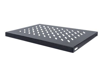 Intellinet 19" Fixed Shelf, 1U, 345mm Depth, Max 50kg, Black - Rack-hylle - svart, RAL 9005 - 1U - 19"