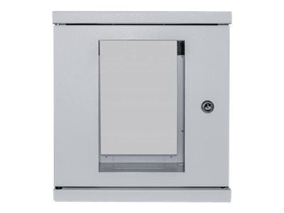 Intellinet Network Cabinet, Wall Mount (Standard), 6U, Usable Depth 265mm/Width 239mm, Grey, Assembled, Max 60kg, Metal & Glass Door, Back Panel, R...