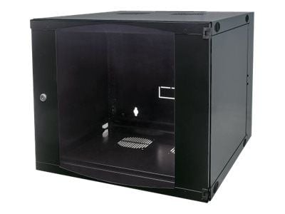 Intellinet Network Cabinet, Wall Mount (Double Section Hinged Swing Out), 9U, Usable Depth 235mm/Width 465mm, Black, Flatpack, Max 30kg, Swings out...