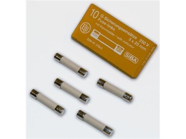 SIBA Finsikring, Miniatyrsikringer 5x20mm, Kjeramiske, 4A. - (10 stk.)