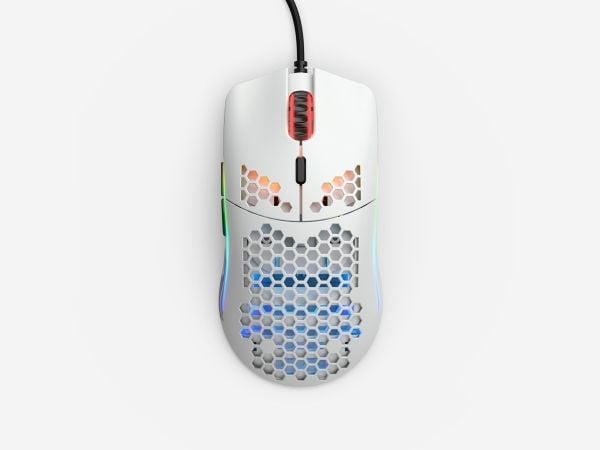 Glorious Model O - (Small) - Matte White - Gaming Mus - Optisk - 6 knapper - 12000 DPI - Hvid m. RGB