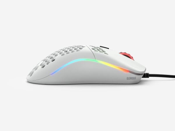 Glorious Model O - (Small) - Matte White - Gaming Mus - Optisk - 6 knapper - 12000 DPI - Hvid m. RGB